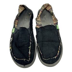 Sanuk Donna Hemp Black Shoes Women's Size 9 SWF1160